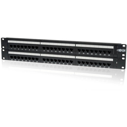 Tripp Lite 48-Port Cat5e Cat5 Rackmount Patch Panel 568B 110 Punch 2URM TAA N052-048