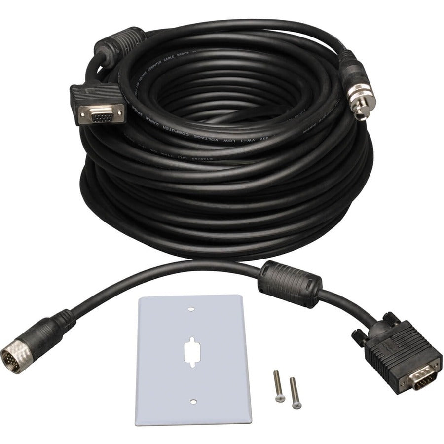 Tripp Lite 50ft VGA Coax Monitor Extension Cable with RGB High Resolution Easy Pull HD15 M/F 50' P501-050