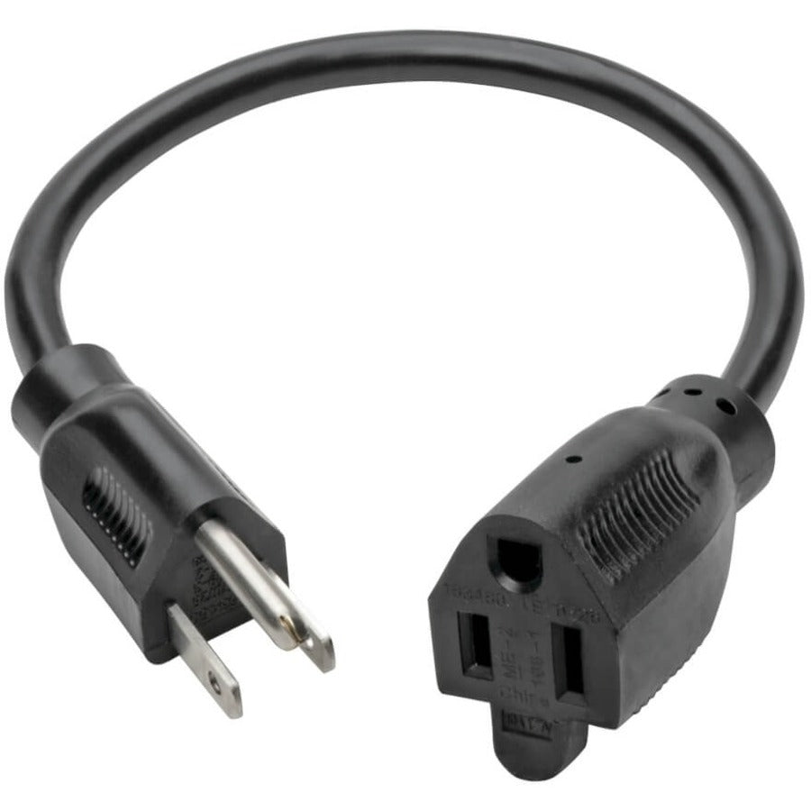 Tripp Lite 1ft Power Cord Extension Cable 5-15P to 5-15R 10A 18AWG 1' P022-001
