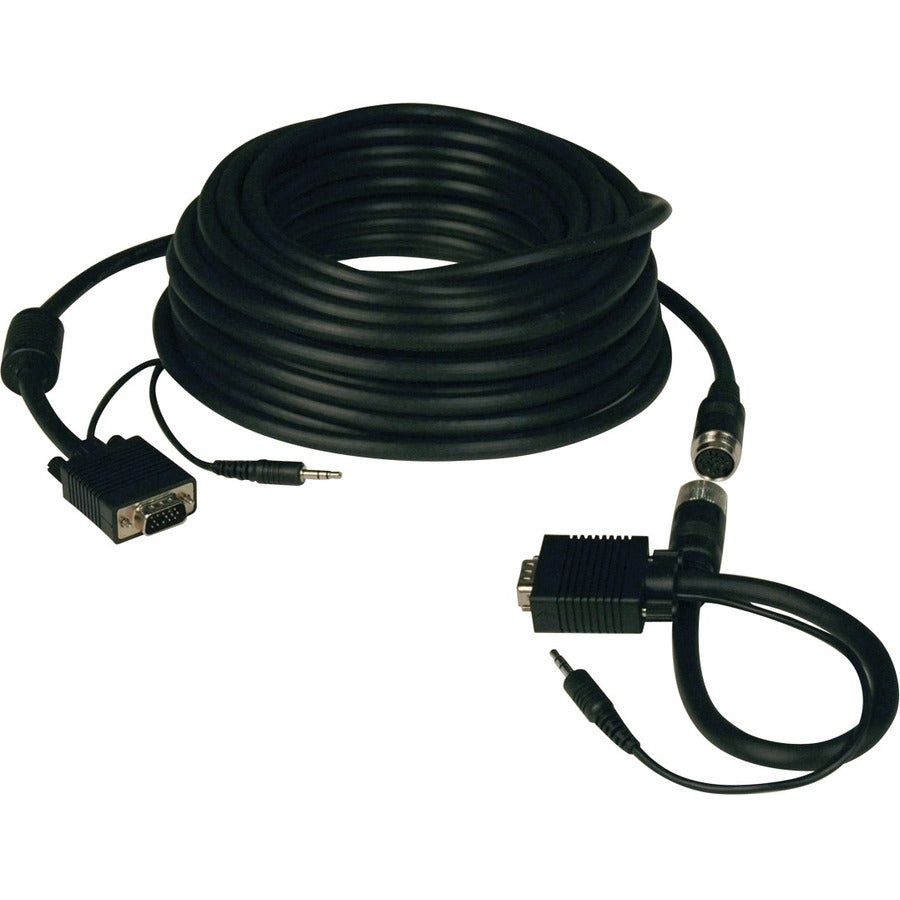 Tripp Lite 100ft SVGA / VGA Coax Monitor Cable with Audio and RGB High Resolution Easy Pull HD15 M/M 100' P504-100-EZ