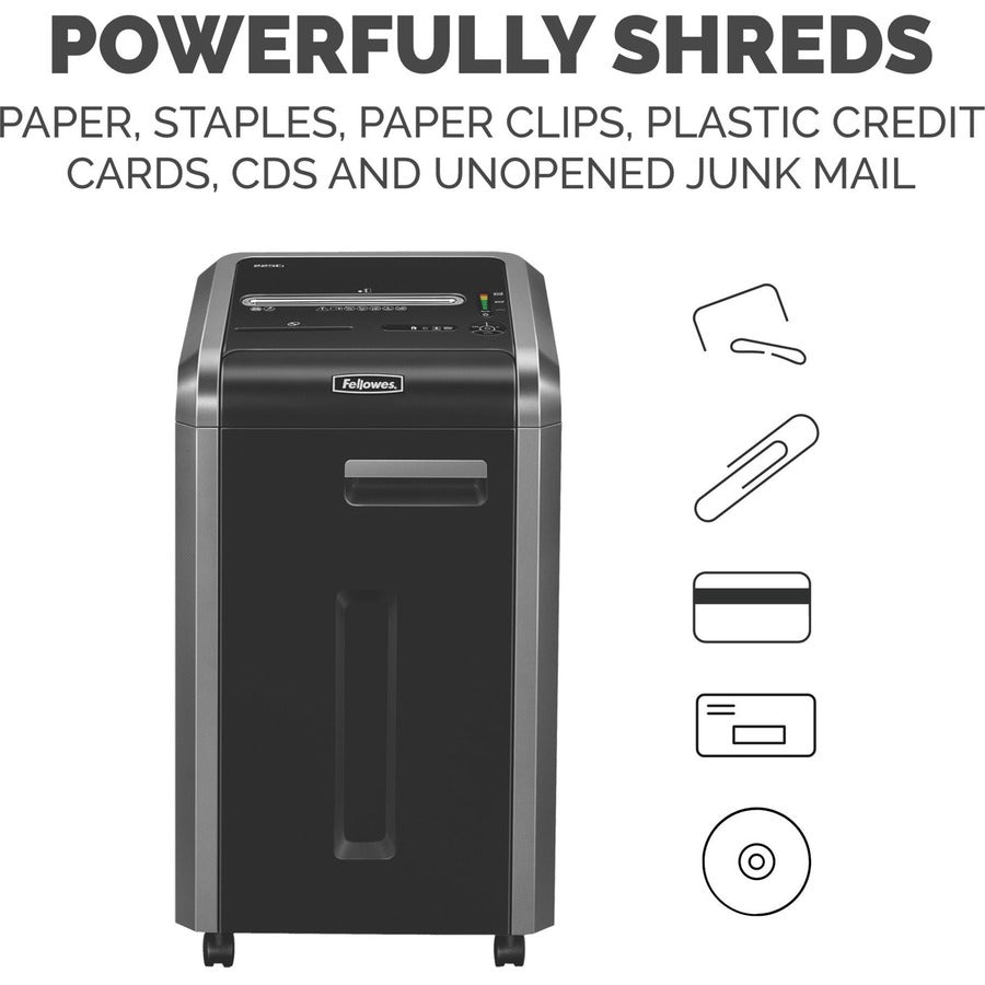 Fellowes Powershred® 225Ci 100% Jam Proof Cross-Cut Shredder 3825001