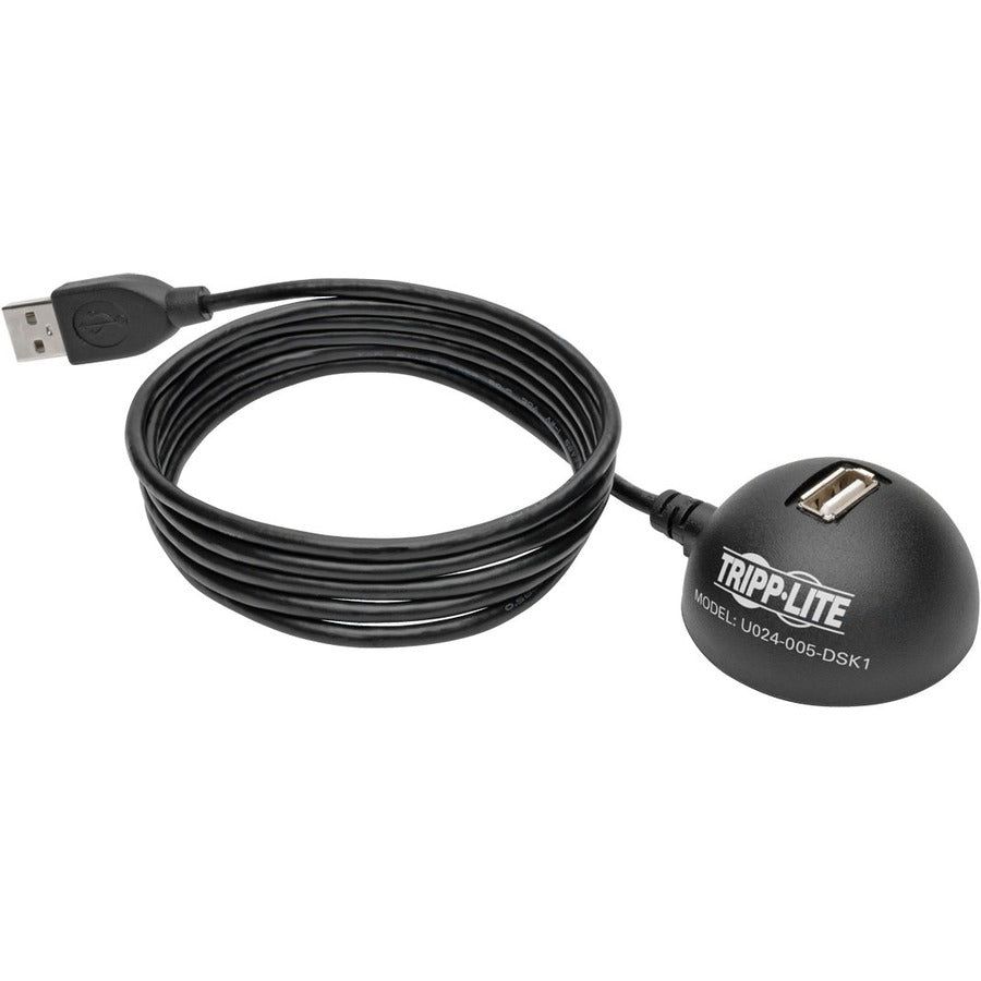 Tripp Lite by Eaton 1-Port USB 2.0 Hi-Speed Desktop Extension Cable (M/F), 5 ft U024-005-DSK1
