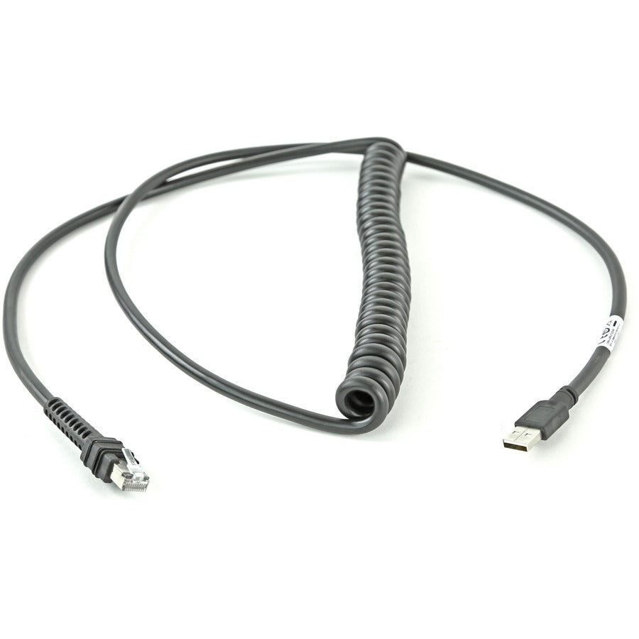 Zebra Cable - Shielded USB: Series A, 9ft. (2.8m), Coiled, BC1.2 (High Current), -30°C CBA-UF6-C12ZAR
