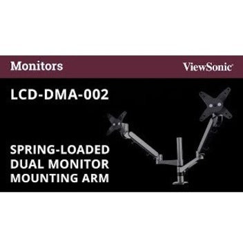 ViewSonic Spring-Loaded Dual Monitor Mounting Arm for Two Monitors up to 27" Each LCD-DMA-002