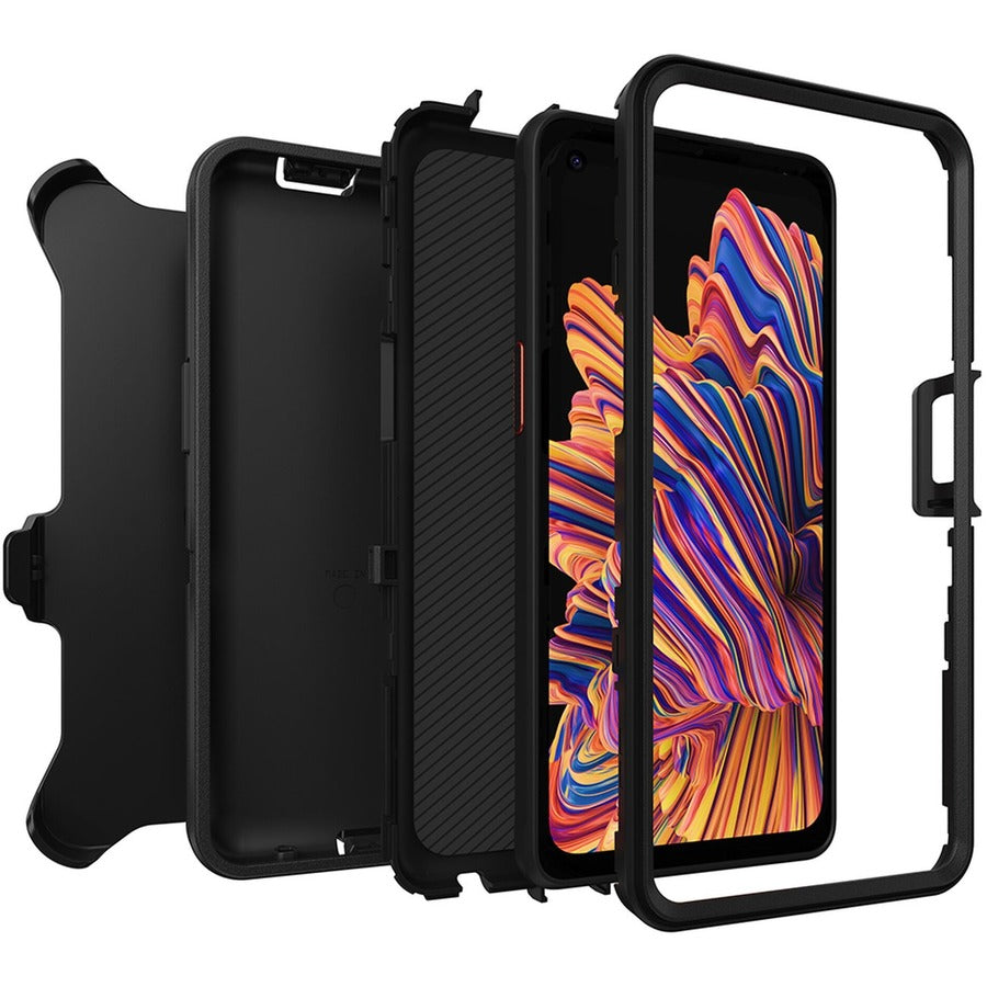 OtterBox Defender Carrying Case (Holster) Samsung Galaxy XCover Pro Smartphone - Black 77-65235