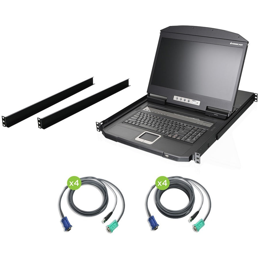 IOGEAR 8-Port 18.5" Widescreen Short Depth LCD KVM Switch GCL1908WKITU