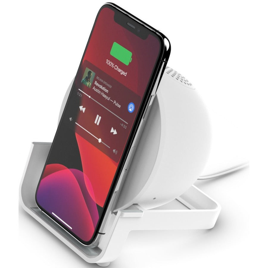 Belkin BOOST↑CHARGE Wireless Charging Stand + Speaker AUF001TTWH