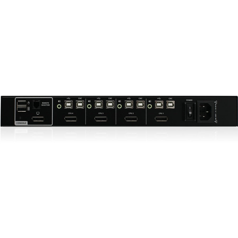 IOGEAR 4-Port Single View DisplayPort/HDMI Secure KVM Switch w/Audio and CAC support GCS1414TAA4C-UN
