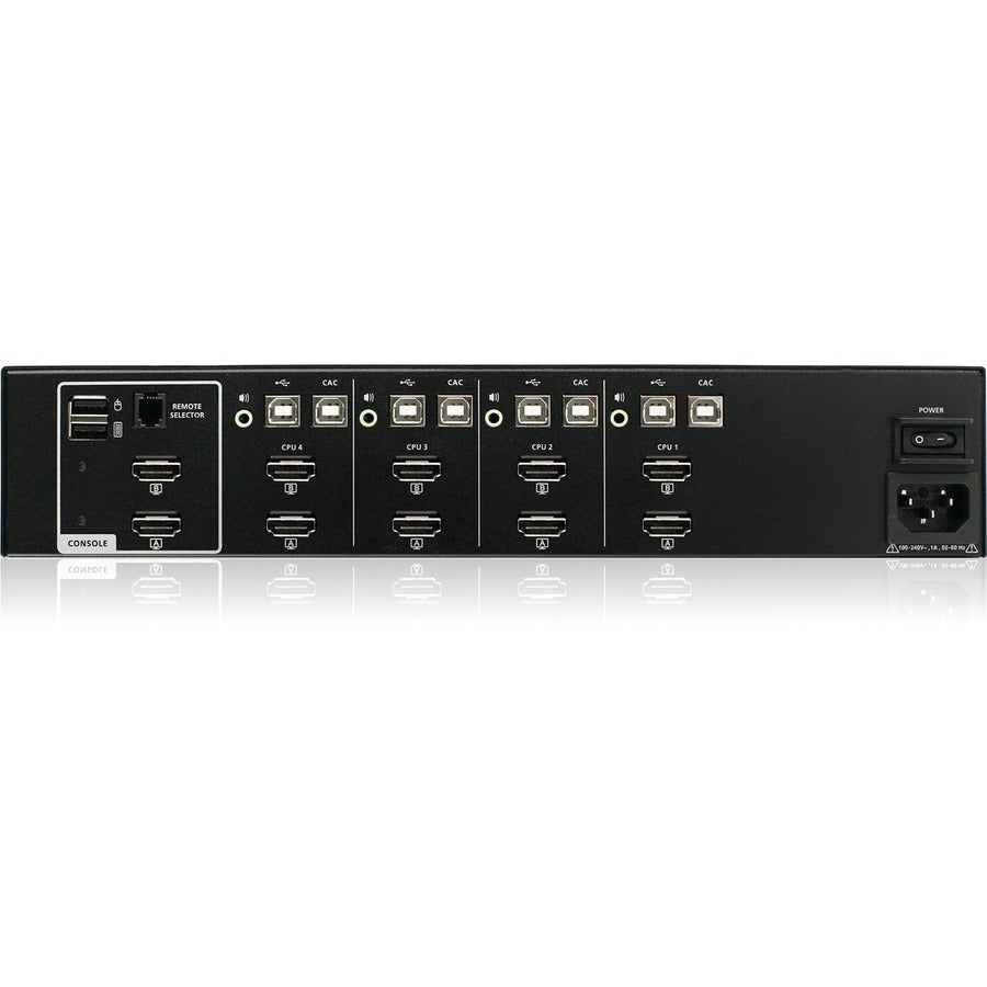 IOGEAR 4-Port Dual View HDMI Secure KVM with Audio and CAC Protection Profile v4.0 GCS1324TAA4C
