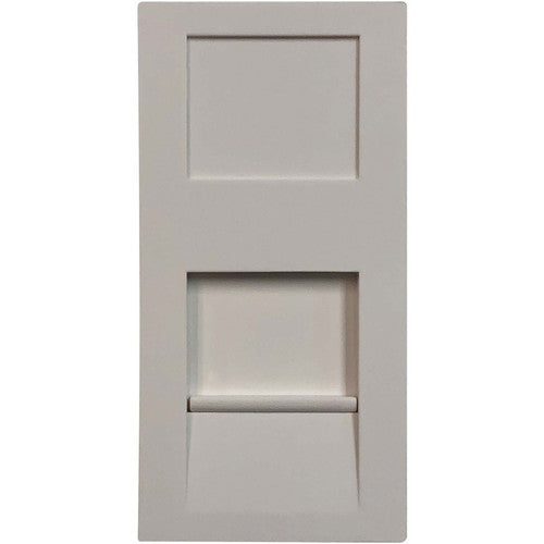 Tripp Lite by Eaton 1-Port UK-Style Insert, Unloaded Shuttered Module, 25 x 50 mm, White N042U-WHM-S
