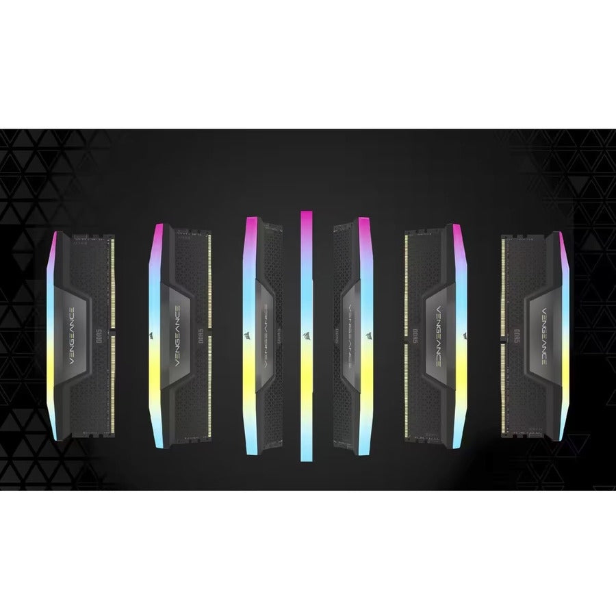 Corsair Vengeance RGB 32GB (2x16GB) DDR5 DRAM 6400MHz C36 Memory Kit - Black CMH32GX5M2B6400C36