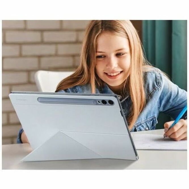 Samsung Smart Carrying Case (Book Fold) Samsung Galaxy Tab S9+ Tablet - White EF-BX810PWEGCA