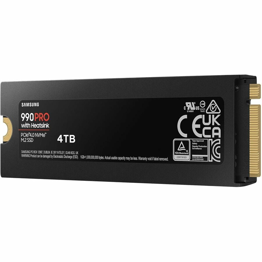 Samsung 990 PRO 4 TB Solid State Drive - M.2 2280 Internal - PCI Express NVMe (PCI Express NVMe 4.0 x4) MZ-V9P4T0CW