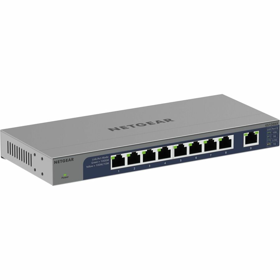Netgear 8-Port Gigabit Ethernet Unmanaged Switch with 1 Dedicated 10G/Multi-Gig Port GS108MX-100NAS