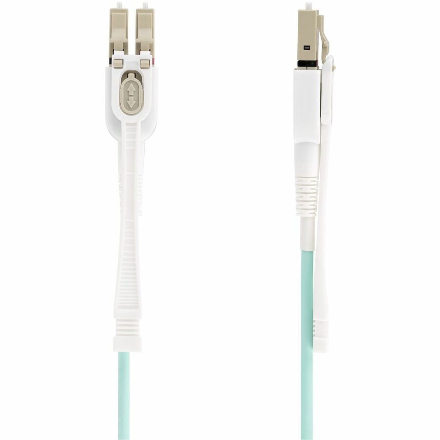 StarTech.com 8m (26.2ft) LC (UPC) OM4 Multimode Fiber Optic Cable w/Push Pull Tabs, 50/125µm, 100G, Low Insertion Loss, LSZH Jumper Cord 450FBLCLC8PP