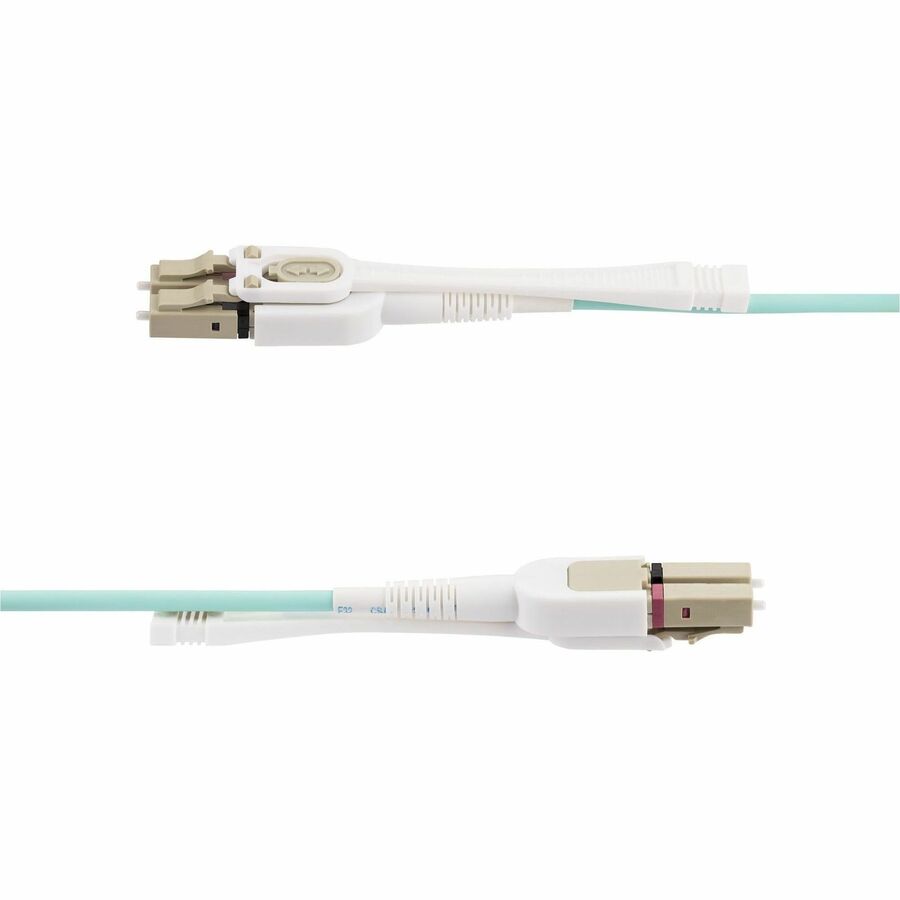 StarTech.com 8m (26.2ft) LC (UPC) OM4 Multimode Fiber Optic Cable w/Push Pull Tabs, 50/125µm, 100G, Low Insertion Loss, LSZH Jumper Cord 450FBLCLC8PP
