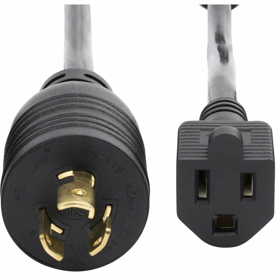 StarTech.com 1ft (30cm) Heavy Duty Power Cord, Twist-Lock NEMA L5-15P to NEMA 5-15R, 15A 125V, 14AWG, UL Listed W31C-4100-POWER-CORD