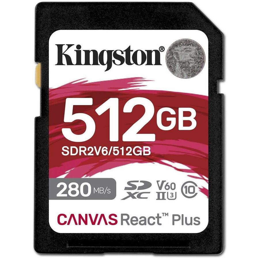 Kingston Canvas React Plus 512 GB UHS-II (U3) V60 microSDXC SDR2V6/512GBCR