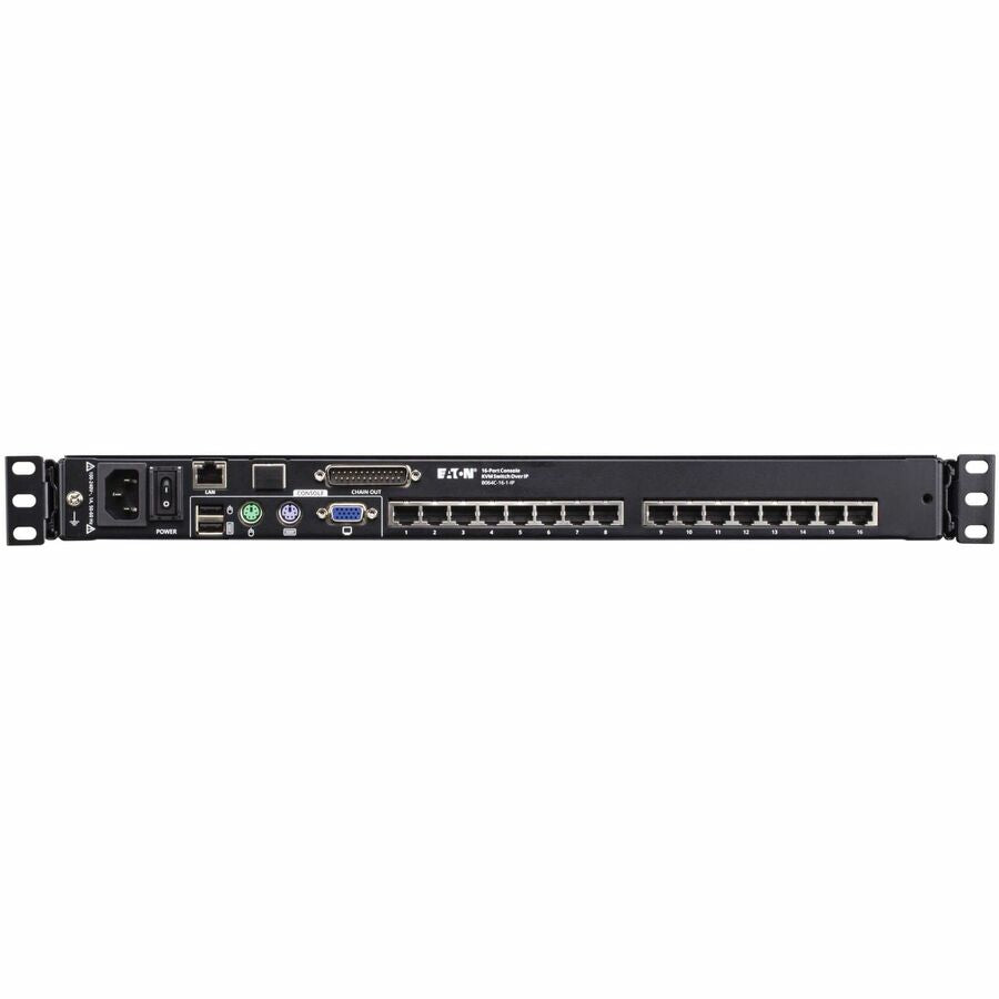 Tripp Lite by Eaton 16-Port Cat5 KVM over IP Switch - 19 in. LCD, 1 Remote or 1 Local User, 1U Rack-Mount, TAA B064C-16-1-IP