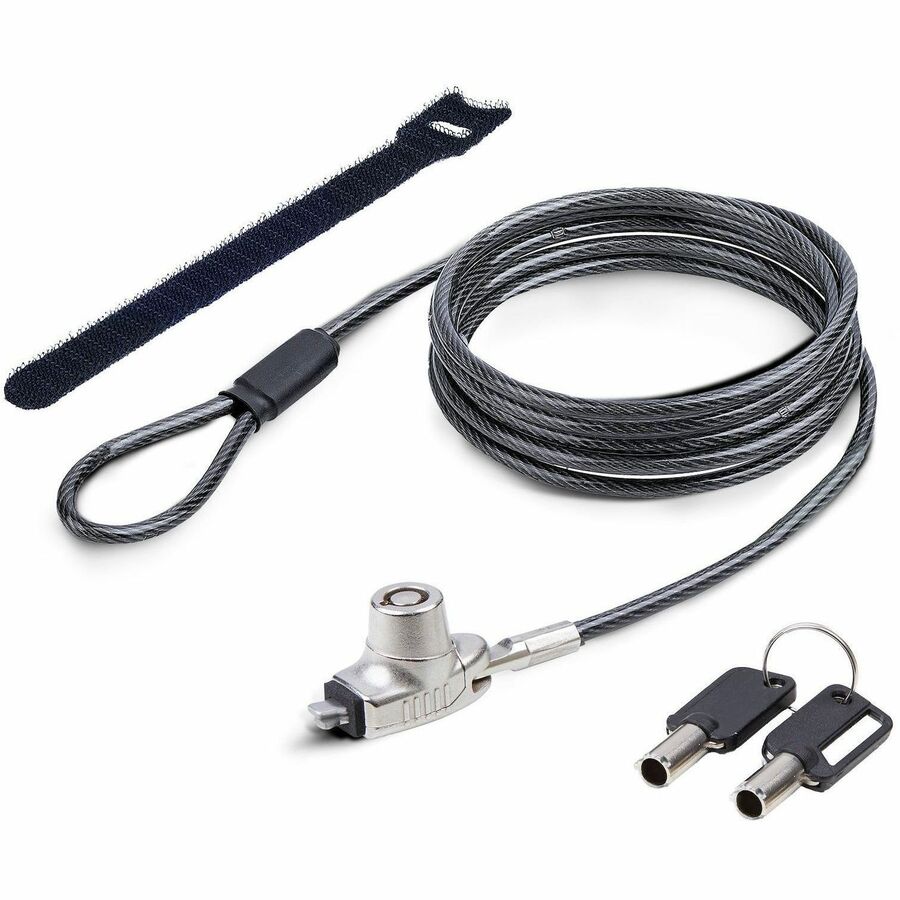 StarTech.com Slim Lock Noble Wedge® Slot Compatible, 6.6ft (2m) Keyed Locking Cable, Desk Anti-Theft Security For Laptop/Notebook Computer SNBLK-LAPTOP-LOCK