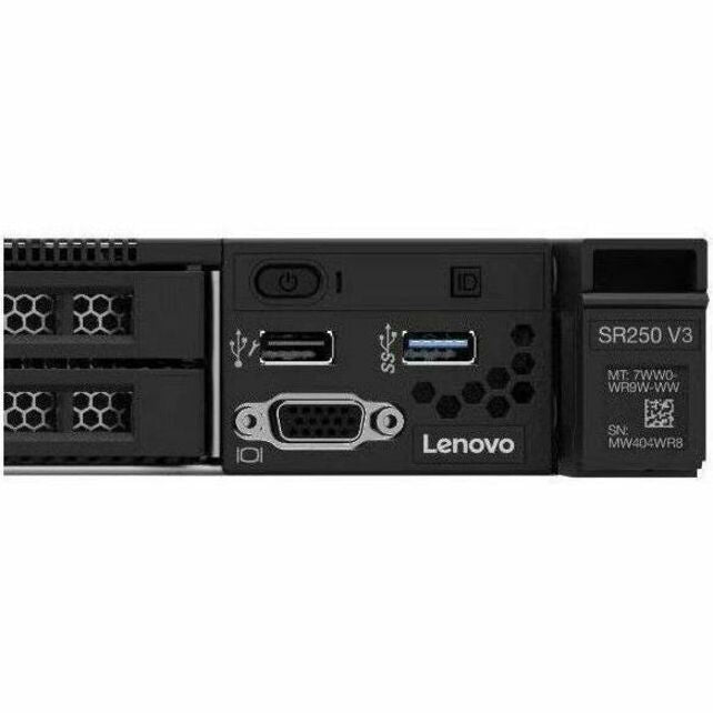 Lenovo ThinkSystem SR250 V3 7DCL1001NA 1U Rack Server - 1 x Intel Xeon E-2478 2.80 GHz - 32 GB RAM - 6.72 TB SSD - (2 x 480GB, 3 x 1.92TB) SSD Configuration - Serial ATA Controller 7DCL1001NA