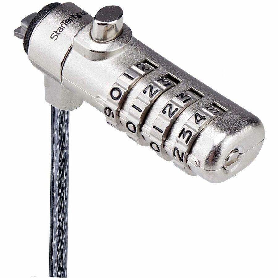 StarTech.com Slim Lock Noble Wedge® Slot Compatible, 6.6ft (2m) Combination Locking Cable, Desk Anti-Theft Security For Laptop/Notebook SNBLC4D-LAPTOP-LOCK