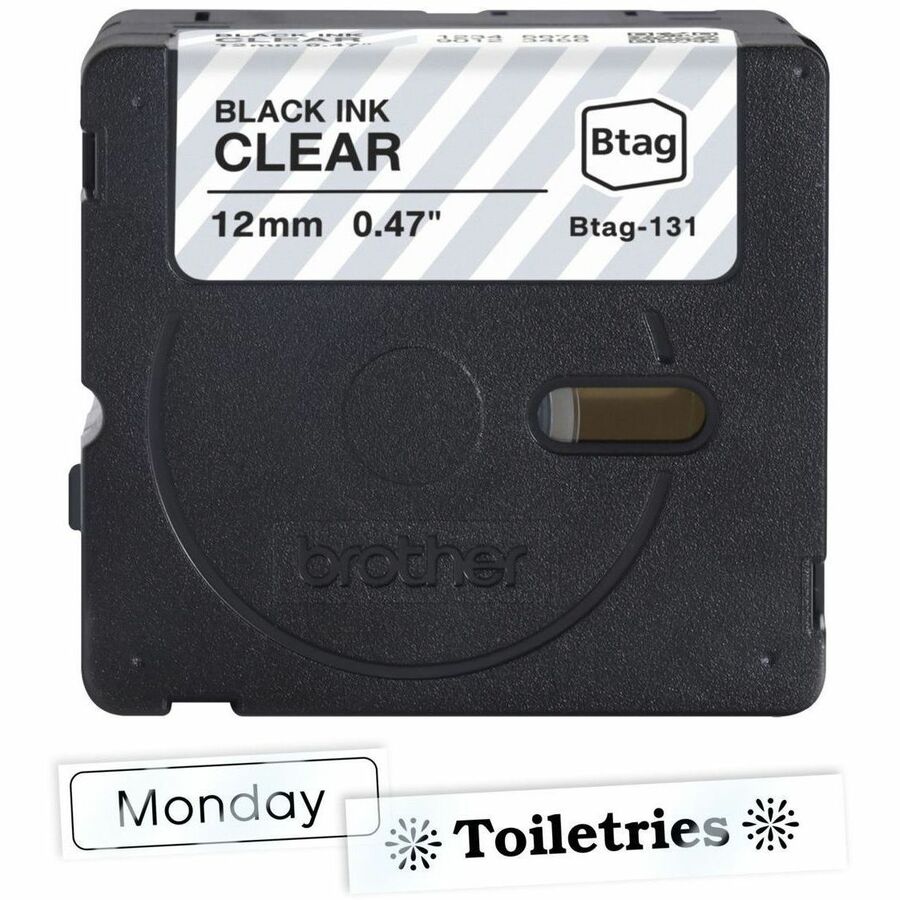 Brother P-touch BTAG-131 Black on Clear Label Tape BTAG131