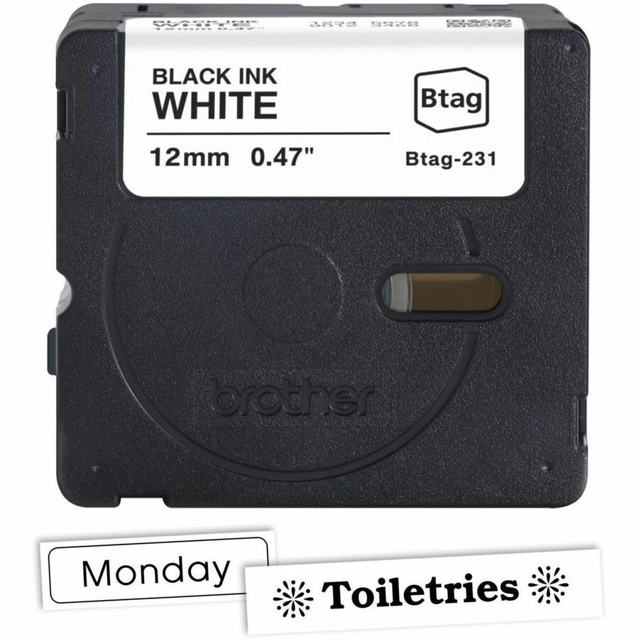Brother P-touch BTAG-231 Black on White Label Tape BTAG231