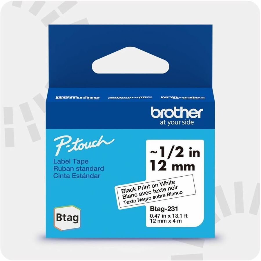 Brother P-touch BTAG-231 Black on White Label Tape BTAG231