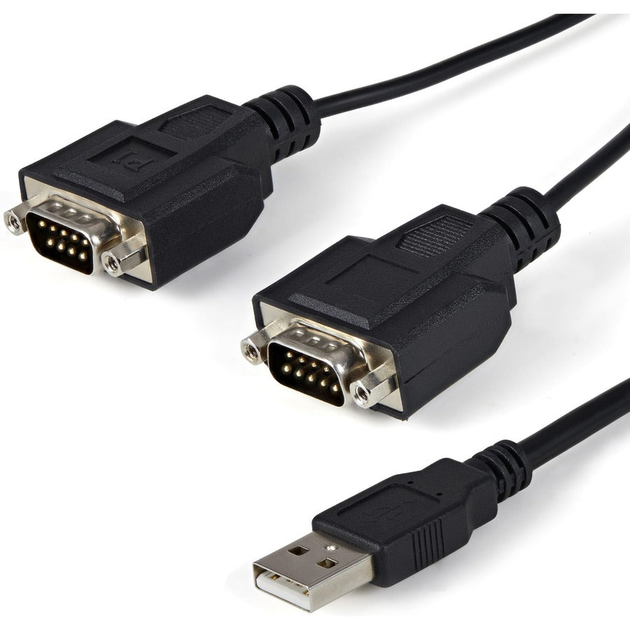 StarTech.com Adaptateur USB vers série - 2 ports - Rétention du port COM - FTDI - Câble adaptateur USB vers RS232 - Convertisseur USB vers série ICUSB2322F