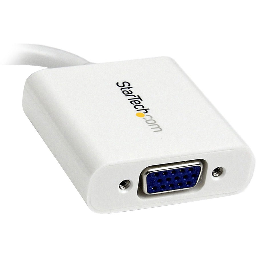 StarTech.com Mini DisplayPort to VGA Adapter - White - 1080p - Thunderbolt to VGA Monitor Adapter - Mini DP to VGA Converter MDP2VGAW