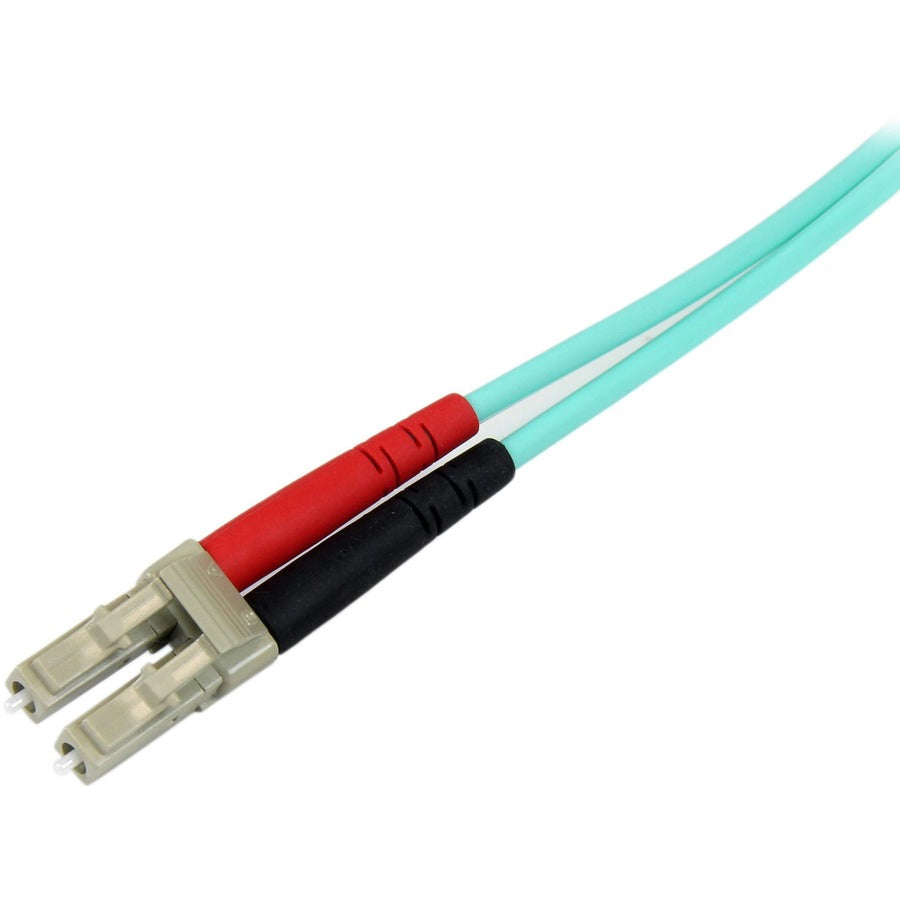 StarTech.com Câble fibre optique 1 m - 10 Gb Aqua - Duplex multimode 50/125 - LSZH - LC/SC - OM3 - Câble de raccordement fibre LC vers SC A50FBLCSC1
