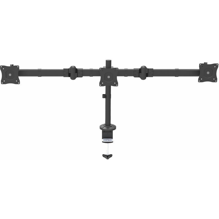 StarTech.com Desk Mount Triple Monitor Arm - 3 VESA 27" Displays - Ergonomic Height Adjustable Articulating Pole Mount - Clamp/Grommet ARMTRIO