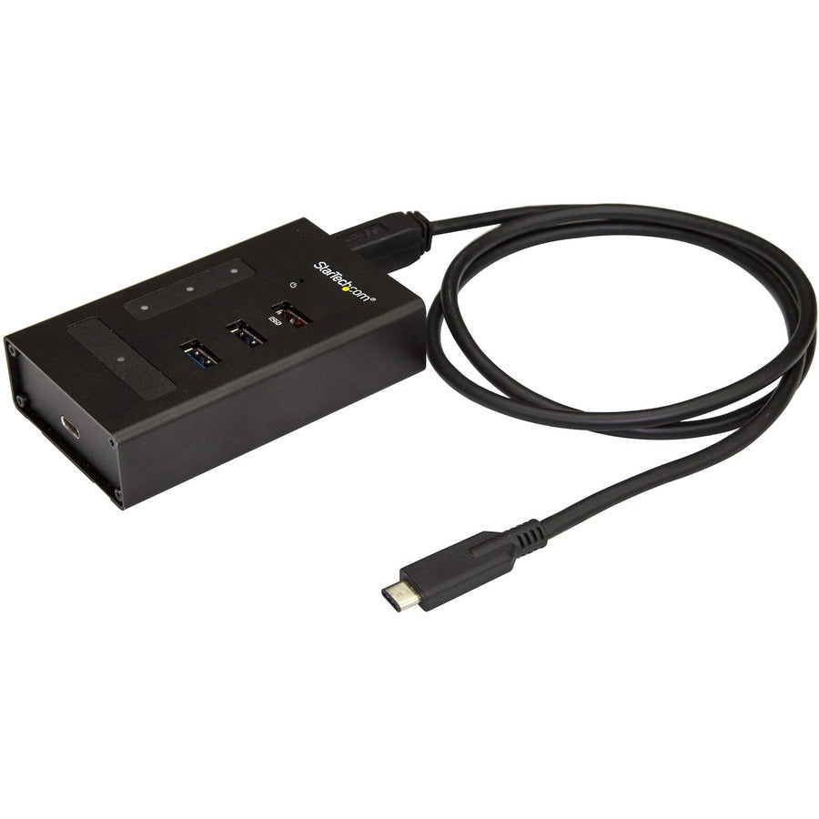 StarTech.com Hub USB-C 4 ports - 1x USB-C et 3x USB-A - Hub USB Type-C en métal montable - 5 Gbit/s USB 3.1/3.2 Gen 1 - Auto-alimenté - BC 1.2 HB30C3A1CST