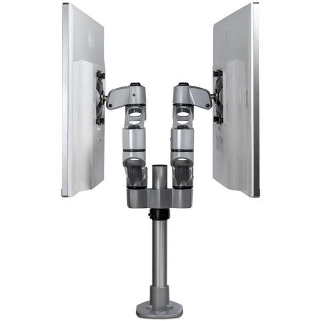 StarTech.com Bras pour double écran de bureau – Support VESA articulé haut de gamme pour écrans jusqu'à 27" – Hauteur réglable – Pince/œillet ARMDUALPS