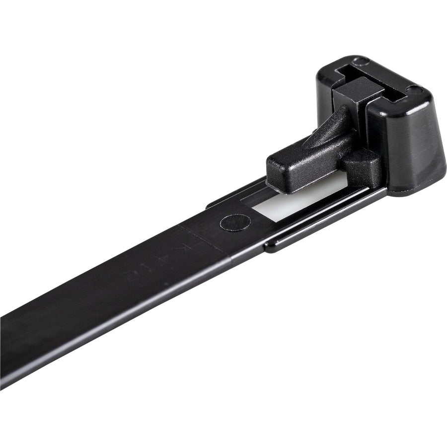 Attaches de câble réutilisables StarTech.com 6" (15 cm), 1-3/8" (35 mm) de diamètre. Résistance à la traction de 50 lb (22 kg), nylon, intérieur/extérieur, homologué UL, paquet de 100, noir CBMZTRB6BK