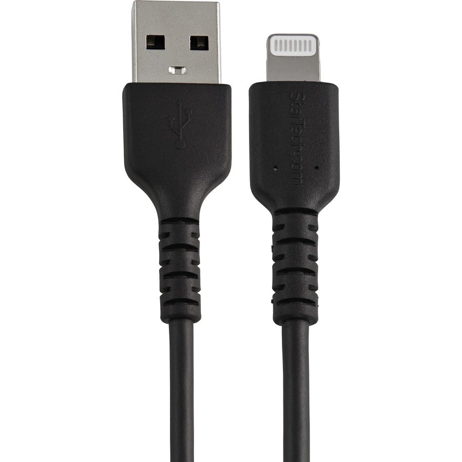 StarTech.com Câble USB-A vers Lightning noir durable de 15 cm, câble de charge/synchronisation robuste et robuste pour Apple iPhone/iPad certifié MFi RUSBLTMM15CMB