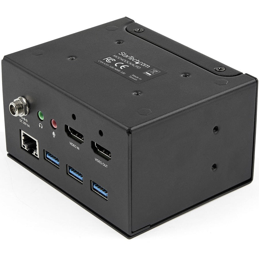 Station d'accueil pour salle de conférence StarTech.com avec alimentation ; Boîtier A/V de connectivité de table, station d'accueil universelle pour ordinateur portable, PD 60 W, prises secteur, KIT de chargement USBBXDOCKPNA