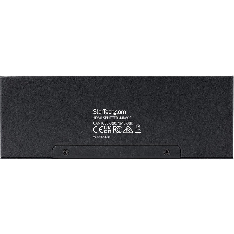 StarTech.com Répartiteur HDMI 4 ports, 4K 60 Hz HDMI 2.0, répartiteur HDMI 1 entrée 4 sorties, répartiteur HDMI 4K avec détartreur intégré, affichage/sortie HDMI 1x4 HDMI-SPLITTER-44K60S