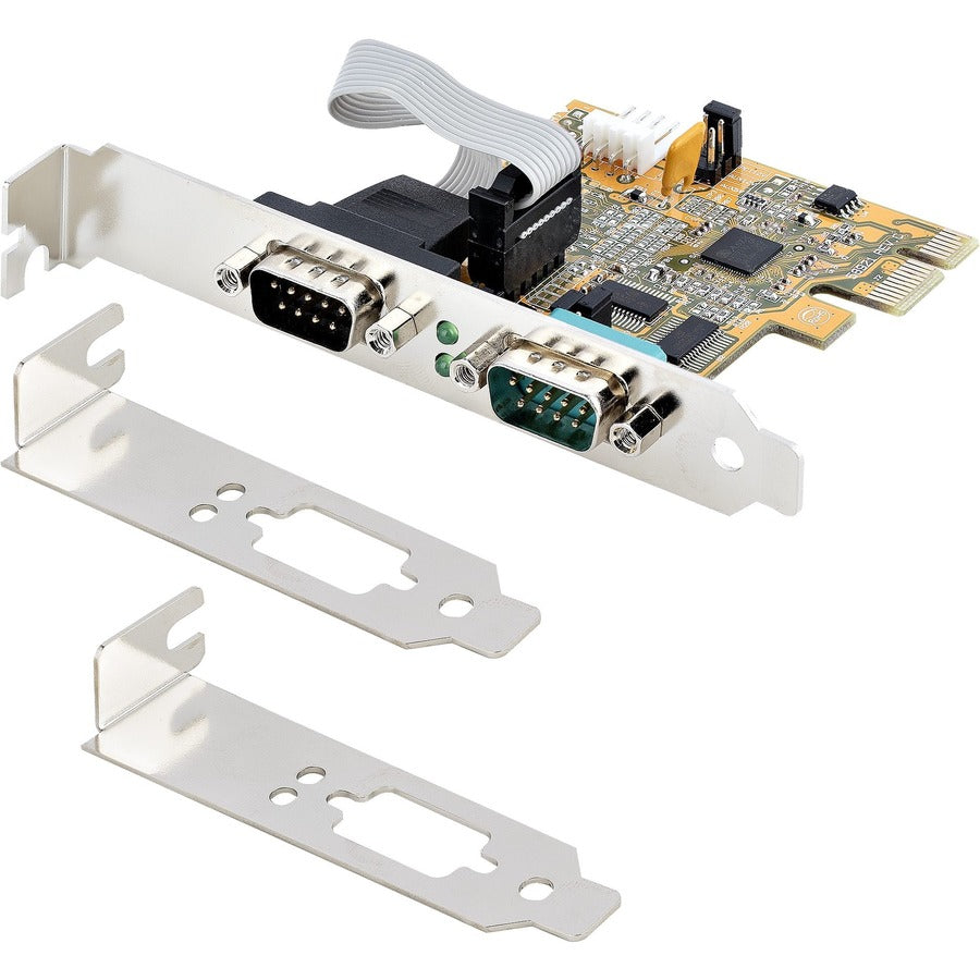 StarTech.com Carte série PCI Express 2 ports, carte série double port PCIe vers RS232 (DB9), 16C1050 UART, rétention COM, Windows et Linux 21050-PC-SERIAL-CARD