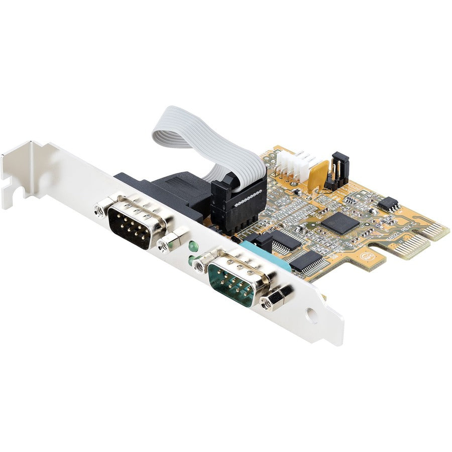 StarTech.com Carte série PCI Express 2 ports, carte série double port PCIe vers RS232 (DB9), 16C1050 UART, rétention COM, Windows et Linux 21050-PC-SERIAL-CARD
