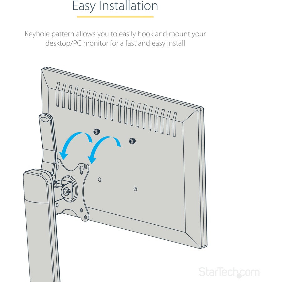 StarTech.com Support de moniteur simple sur pied, support de bureau ergonomique réglable en hauteur, pour écrans à montage VESA jusqu'à 32" (15 lb) FPPNEUSTND