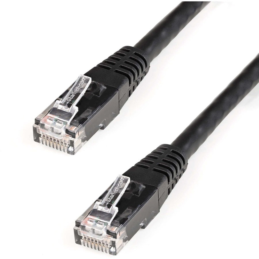 StarTech.com Câble Ethernet CAT6 de 2,4 m – Gigabit moulé noir – 100 W PoE UTP 650 MHz – Cordon de brassage catégorie 6 Câblage certifié UL/TIA C6PATCH8BK