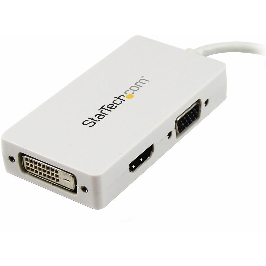 StarTech.com Travel A/V Adapter: 3-in-1 Mini DisplayPort to VGA DVI or HDMI Converter - White MDP2VGDVHDW