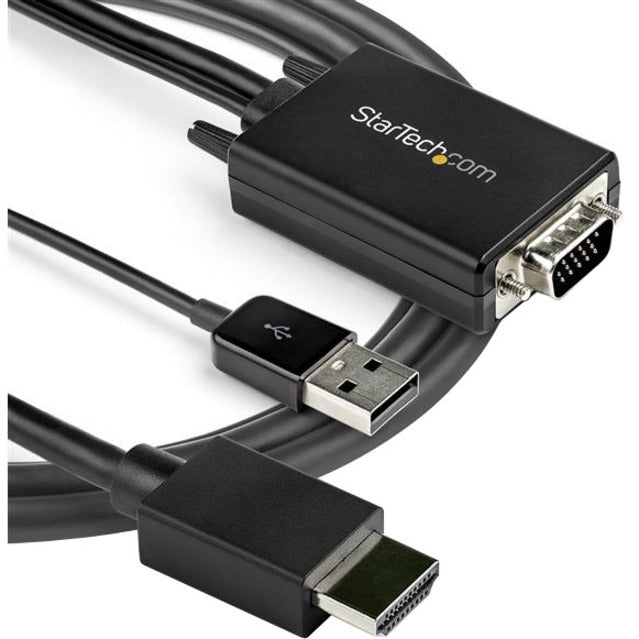 StarTech.com Câble convertisseur VGA vers HDMI de 3 m avec prise en charge audio USB - Câble adaptateur vidéo analogique vers numérique 1080p - VGA mâle vers HDMI mâle VGA2HDMM3M