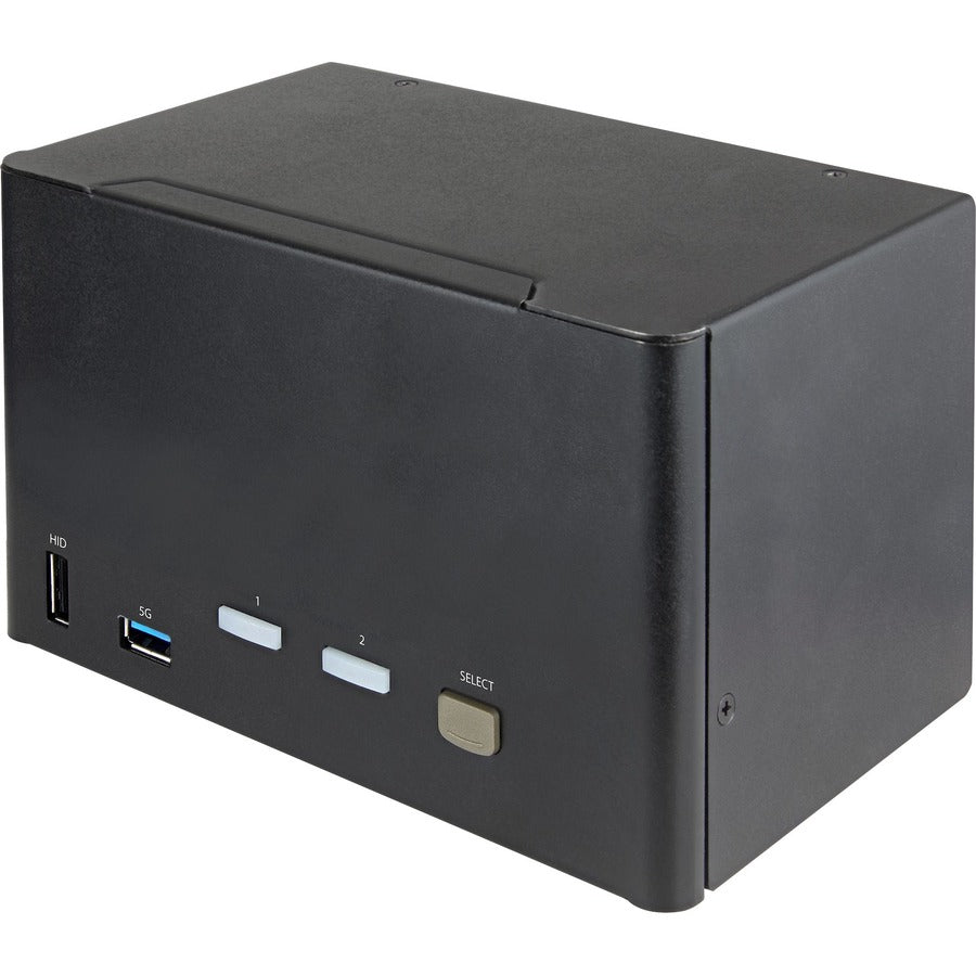 StarTech.com Commutateur KVM DisplayPort 2 ports pour quatre moniteurs 4K 60 Hz UHD HDR, commutateur KVM DP 1.2, hub USB 3.0 2 ports, 4 ports USB HID, audio, raccourci clavier SV231QDPU34K