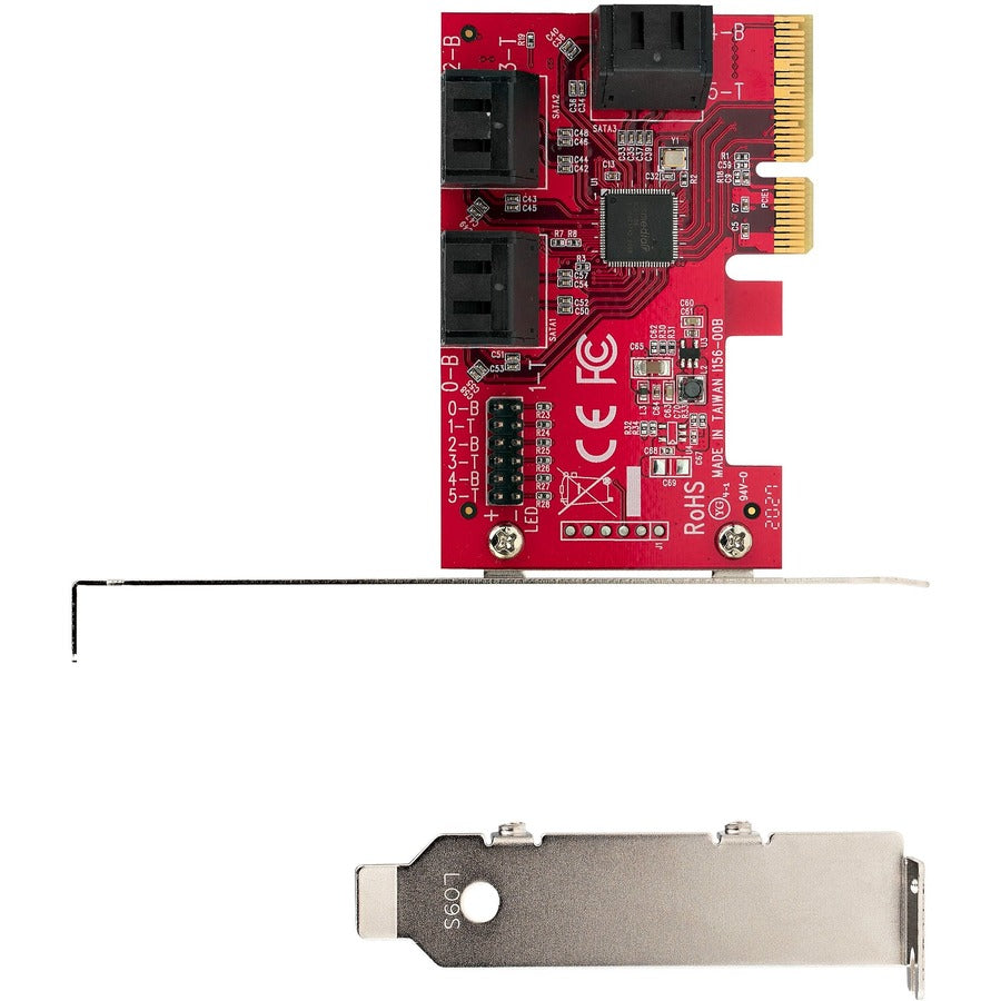 SATA PCIe Card, 6 Port PCIe SATA Expansion Card, 6Gbps SATA Adapter, Stacked SATA Connectors, PCI Express to SATA Converter 6P6G-PCIE-SATA-CARD