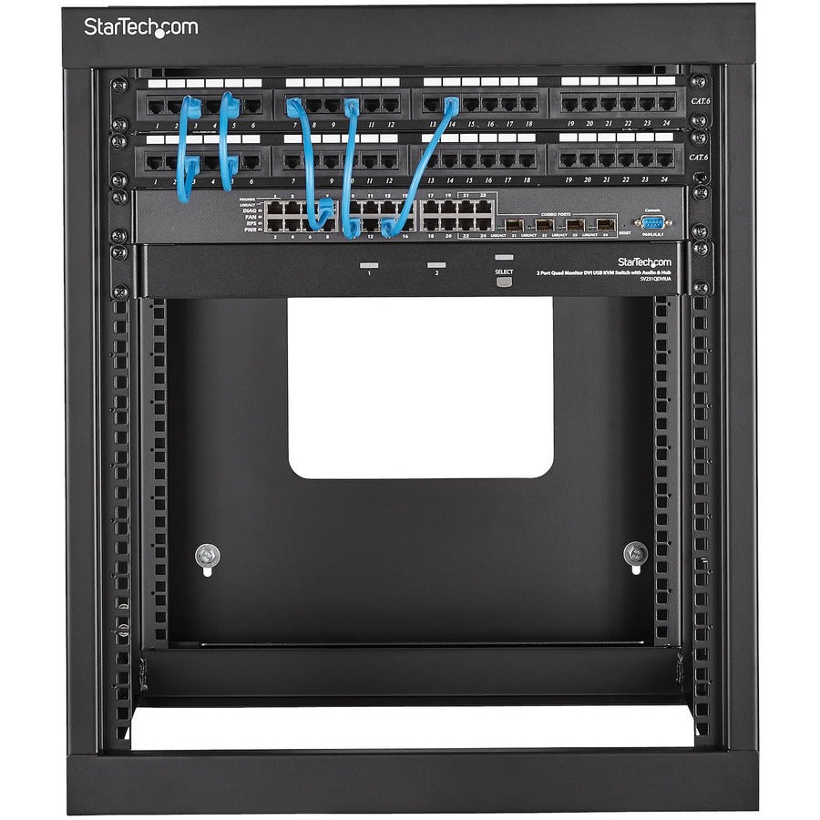 StarTech.com 12U 22in Depth Hinged Open Frame Wallmount Server Rack RK1219WALLOH