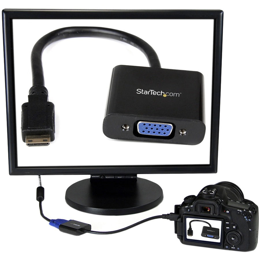 StarTech.com Mini HDMI® to VGA Adapter Converter for Digital Still Camera / Video Camera - 1920x1080 MNHD2VGAE2