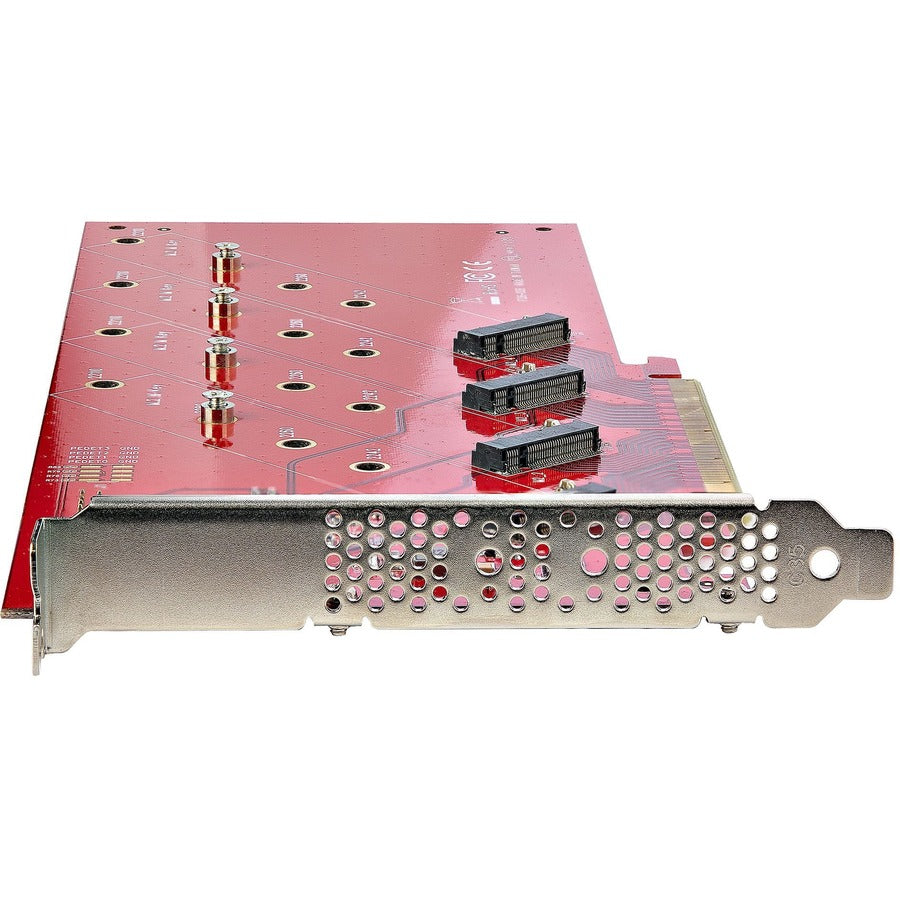 StarTech.com Carte adaptateur Quad M.2 PCIe, x16 Quad NVMe ou AHCI M.2 SSD vers PCI Express 4.0, jusqu'à 7,8 Gbit/s/disque, pour SSD PCIe M-Key M2 2242/2260/2280/22110 mm, bifurcation requise - Compatible PC/Linux QUAD-M2-PCIE-CARD-B
